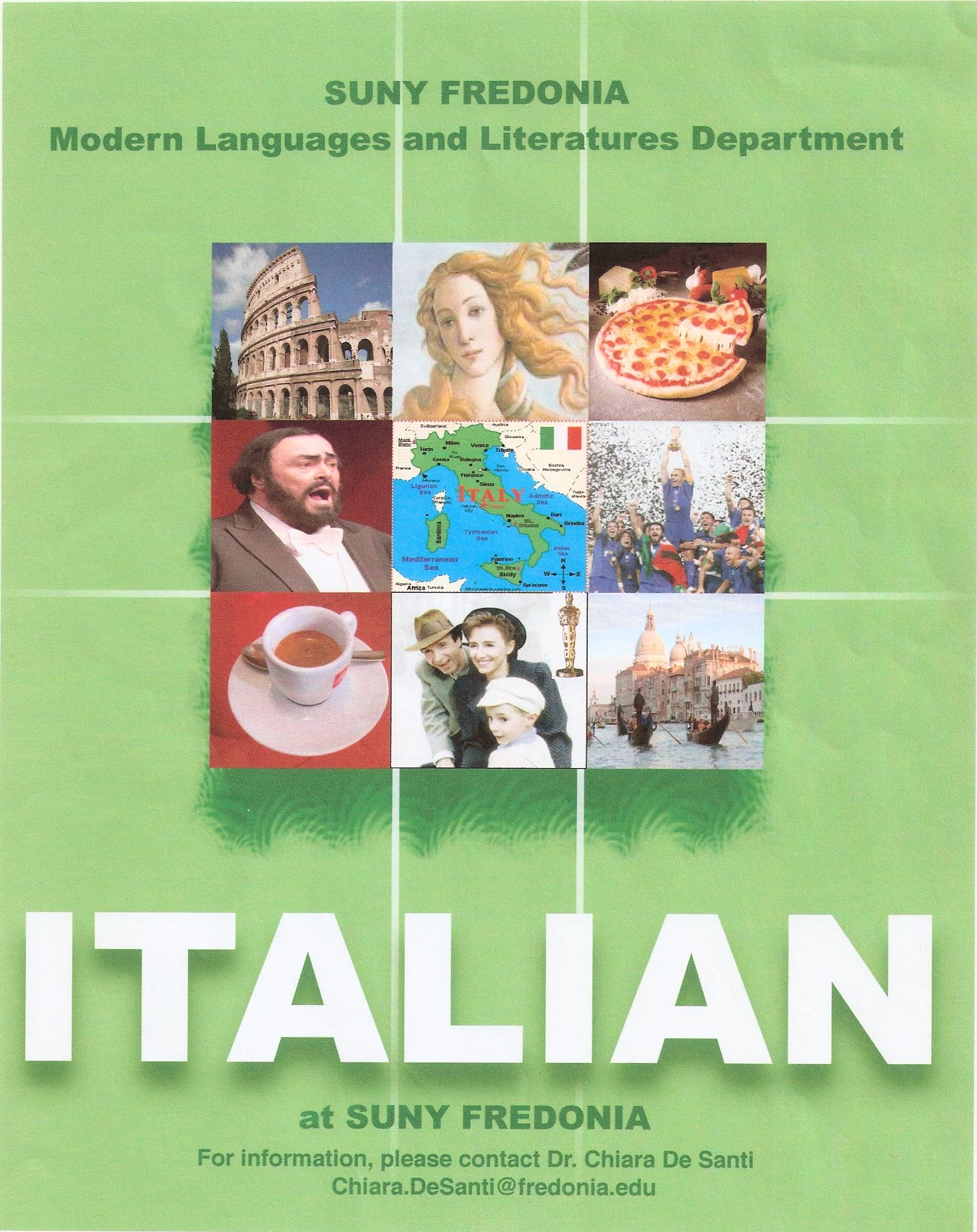 Flyer advertising Italian program
