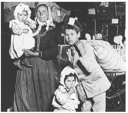 Italian immigrant family at Ellis Islan