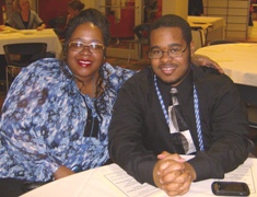 Derrick Brown and his mother