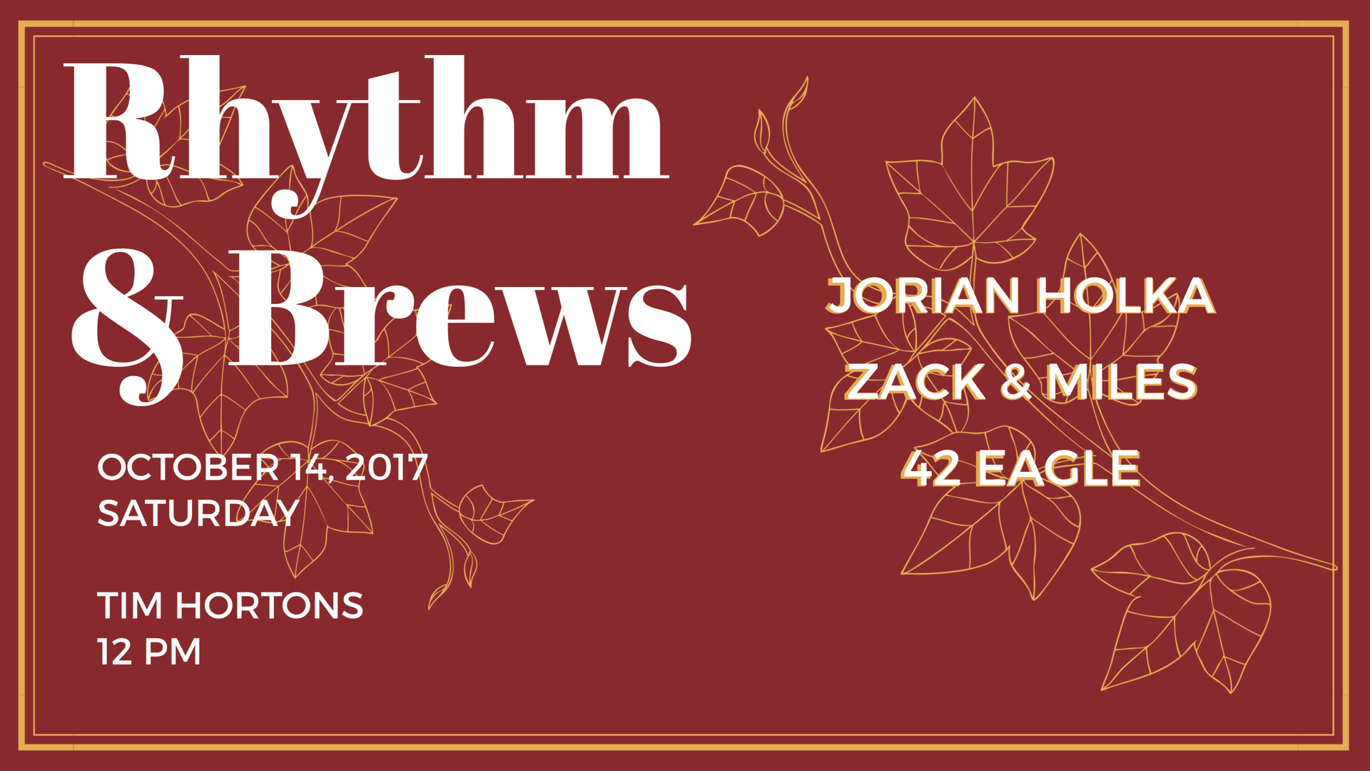 Rhythm and Brews poster for Oct 2017