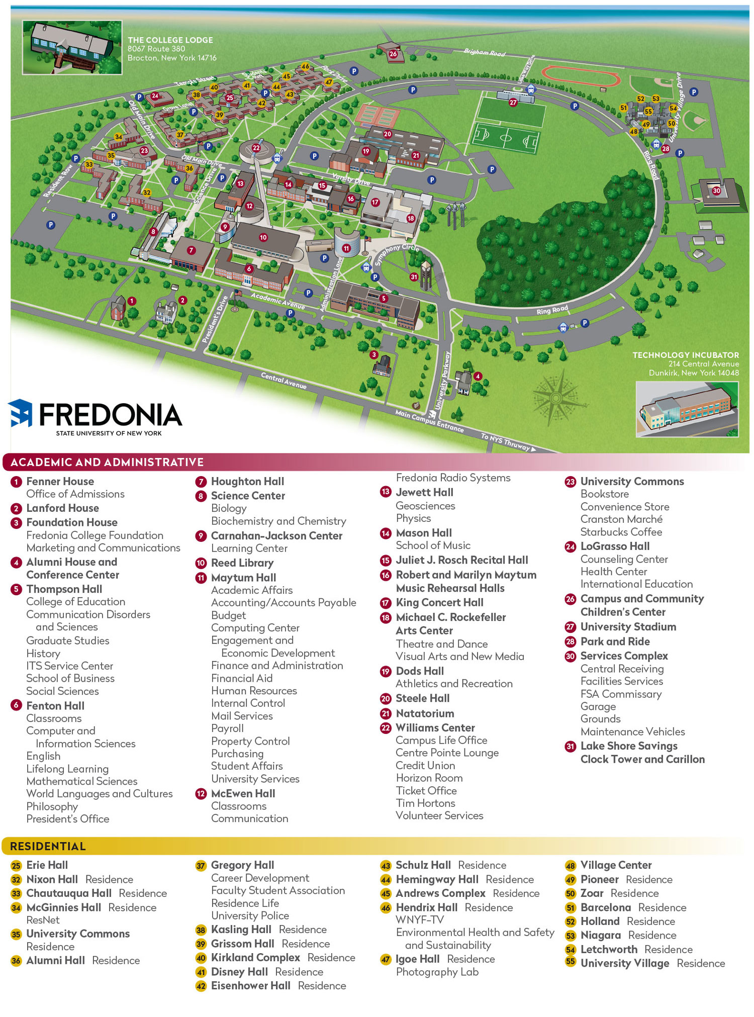 Campus Map Fredonia edu