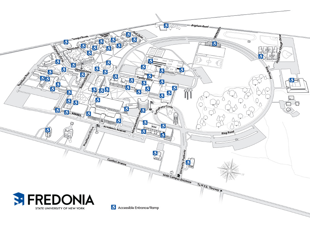 Accessible Entrances Map Fredonia.edu