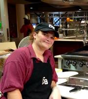 Many EDP students have a job on campus - Brittany works for FSA in Cranston Marche dining hall