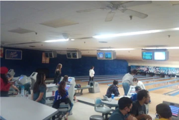 students bowling