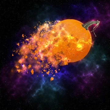 illustration of exploding pumpkin