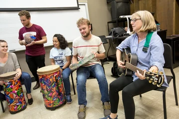 music therapy students in class