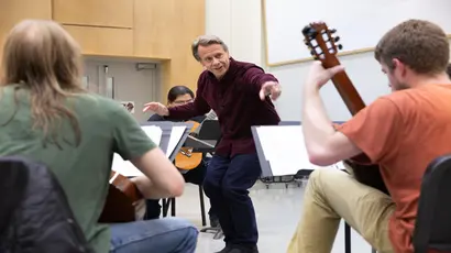 The School of Music' professor Piorkowski teaching