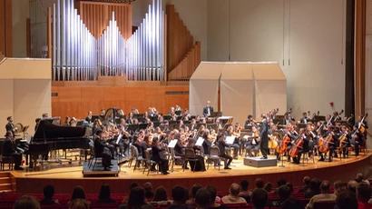 The School of Music's College Symphony Orchestra in King Concert Hall