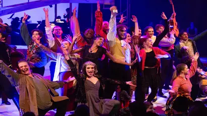 Fredonia students on stage in a production of The Great Comet