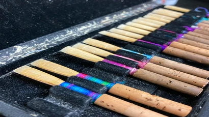 The School of Music highlights reeds form the reed making studio